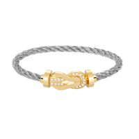 [Globe Jewelers]CHANCE LARGE 8 FIGURE BUCKLE HALF DIAMOND BRACELET GOLD