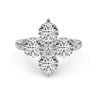 [Globe Jewelers]Four-Leaf Clover Eight-Pointed Star Ring