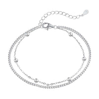 [Globe Jewelers]Delicate Bead Double Layer Bracelet