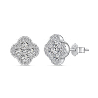 [Globe Jewelers]Four-Leaf Clover Flower Shaped Earrings