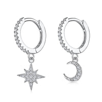[Globe Jewelers]Star and Moon Asymmetric Earrings