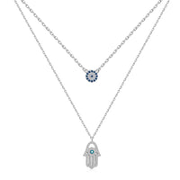 [Globe Jewelers]Halskette mit Dämonenauge und Hamsa-Handfläche