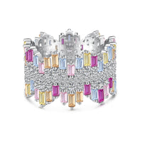 [Globe Jewelers]Luxurious Colorful Radiant Cut Daily Ring