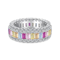 [Globe Jewelers]Dainty Colorful Radiant Cut Daily Ring