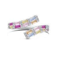 [Globe Jewelers]Charming Colorful Radiant Cut Adjustable Daily Ring