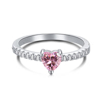 [Globe Jewelers]0.5 Carat CaratEternity Charming Heart Shape Lover Ring