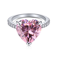 [Globe Jewelers]6.0 Carat Luxurious Sparkling Romantic Heart Cut Lover Ring