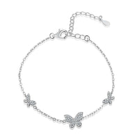 [Globe Jewelers]Delicate Butterfly Pendant Bracelet