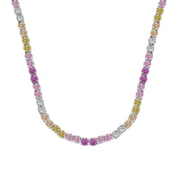 [Globe Jewelers]Delicate Colorful Tennis Necklace