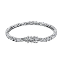 [Globe Jewelers]Luxurious Ornate Round Cut Tennis Bracelet