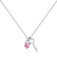 [Globe Jewelers]Unique Heart Shape Key Pendent Necklace