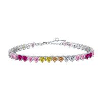 [Globe Jewelers]Luxurious Colorful Romantic Heart Shape Lover Bracelet
