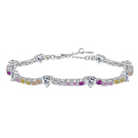 [Globe Jewelers]Romantic Heart Shape Round Cut Lover Bracelet