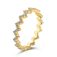 [Globe Jewelers]Delicate Enchanting Wave Shape Daily Ring