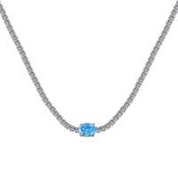[Globe Jewelers]1.0 Carat Shining Oval Cut Necklace