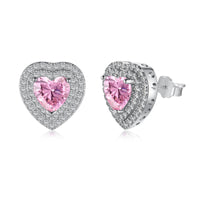 [Globe Jewelers]Dazzling Heart Shape Lover Earrings