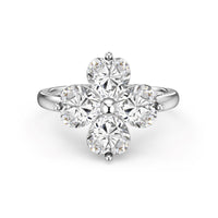 [Globe Jewelers]Heart-shaped Four-Leaf Clover Ball Ring