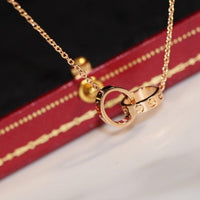 [Globe Jewelers]LOVE NECKLACE PINK GOLD AND SILVER