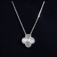 [Globe Jewelers]CLOVER  15MM DIAMOND LASER NECKLACE SILVER