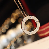 [Globe Jewelers] Liebeskette, 16 mm, 6 Diamanten, Roségold