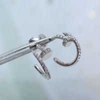 [Globe Jewelers]JUSTE EARRINGS 12.75MM SILVER DIAMOND