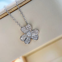 [Globe Jewelers]CLOVER DIAMOND NECKLACE SILVER