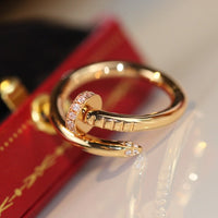 [Globe Jewelry]Size 7 ring with real gold and diamonds
