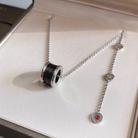 [Globe Jewelers]ZERO 1 BLACK CERAMIC SILVER NECKLACE