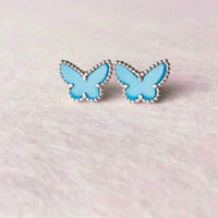 [Globe Jewelers]BUTTERFLY TURQUOISE EARRINGS SILVER