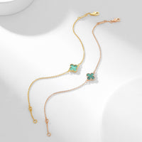 [Globe Jewelers]CLOVER BRACELET MALACHITE 1 MOTIF