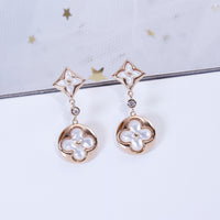[Globe Jewelers]STAR AND SUN PINK GOLD MOP DROP EARRINGS