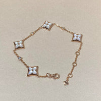 [Globe Jewelers]STAR 4 MOTIF MOP DIAMOND PINK GOLD BRACELET