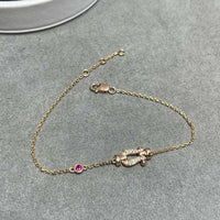 [Globe Jewelers]FORCE 10 DIAMOND CHAIN LINK PINK GOLD BRACELET