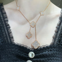 [グローブジュエラーズ]クローバー 6モチーフ ダイヤモンドパヴェネックレス