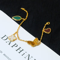 [Globe Jewelers]LUCKY SPRING 5 MOTIF GOLD BRACELET
