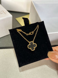 [Globe Jewelers]CLOVER ROCK CRYSTAL ROSE GOLD NECKLACE