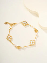 [Globe Jewelers]B.C.L ENAMELED Three-Flower Bracelet£¨Trumpet)