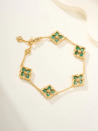[Globe Jewelers]B.C.L ENAMELED Five-Flower Bracelet£¨Various Colors)