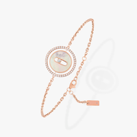 [Globe Jewelers]LUCKY MOVE WHITE MOTHER OF PEARL PINK GOLD DIAMOND BRACELET