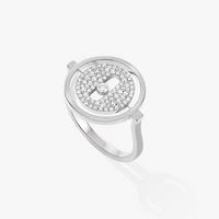 [Globe Jewelers]LUCKY MOVE PAVED SILVER DIAMOND RING