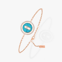 [Globe Jewelers]LUCKY MOVE TURQUOISE PINK GOLD DIAMOND BRACELET