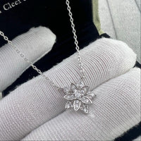 [Globe Jewelry] Full Diamond Hollow Lotus Necklace Set