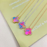 [Globe Jewelers] 2026 New Plum Red Four-Leaf Clover Necklace