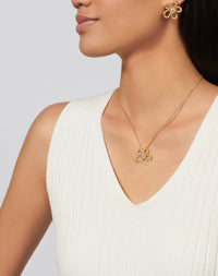[Globe Jewelers] Flower Jewelry Set with Diamond Center