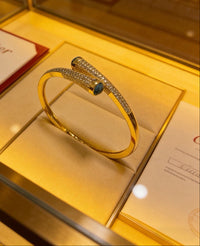 [Globe Jewelers] Partially Set Diamond Bangle