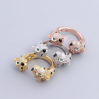 [Globe Jewelers] Full Diamond Panther Bangle & Ring