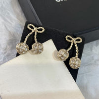 [Globe Jewelers] Cherry Crystal Pavé Necklace & Stud Earrings& SeracelettB