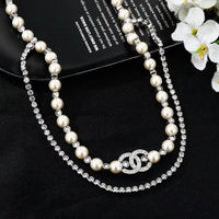 [Globe Jewelers]Double C Pearl Waist Chain