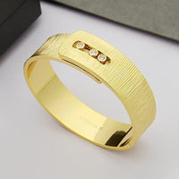 [Globe Jewelry]Polished Brushed Bangle, Large Engraved Sliding Bangle