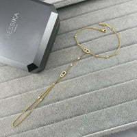 [Globe Jewelry] Flexible Arm Chain Bracelet with Sliding Diamonds